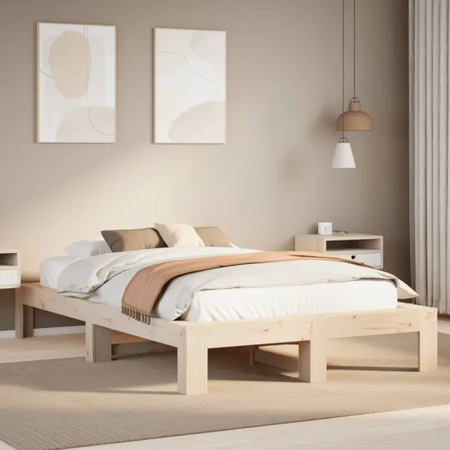 vidaXL Bedframe zonder matras massief grenenhout 120x190 cm bruin