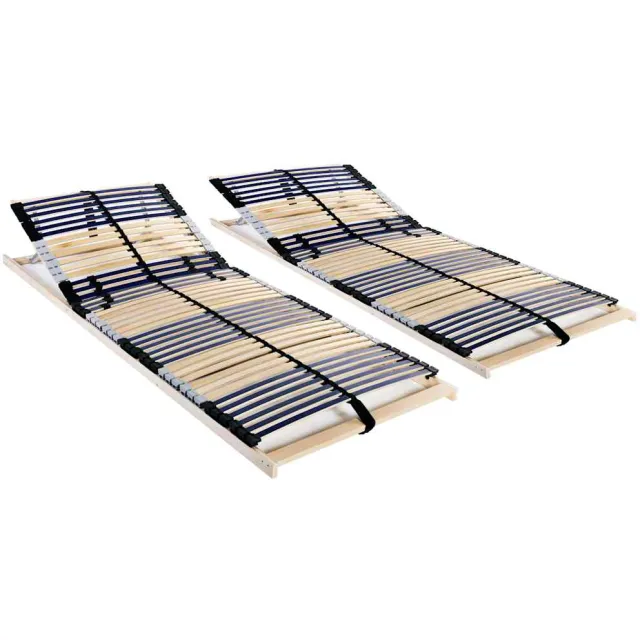 vidaXL Lattenbodems 2 st met 42 latten 7 zones 80x200 cm bruin