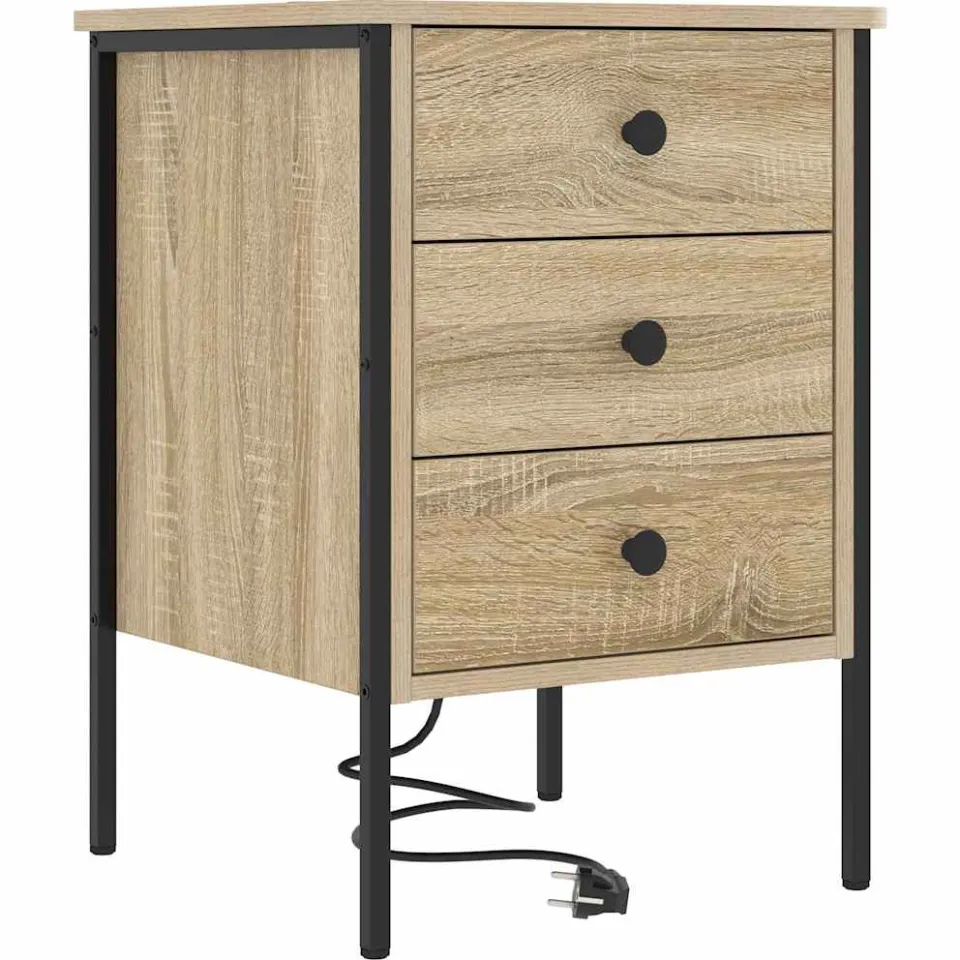 vidaXL Nachtkastje Sonoma Eiken 42 x 41 x 61 cm Bewerkt hout, foto 3