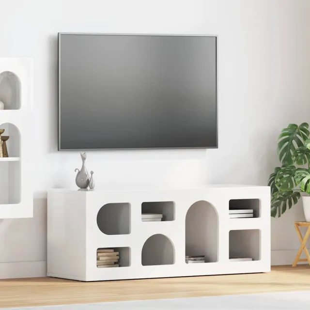 vidaXL TV-kast ELST 100 x 35 x 40 cm Hoogglans wit Bewerkt hout, foto 2