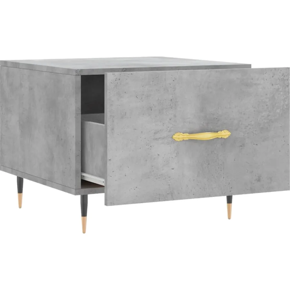 vidaXL Salontafel 50x50x40 cm bewerkt hout betongrijs grijs, foto 4