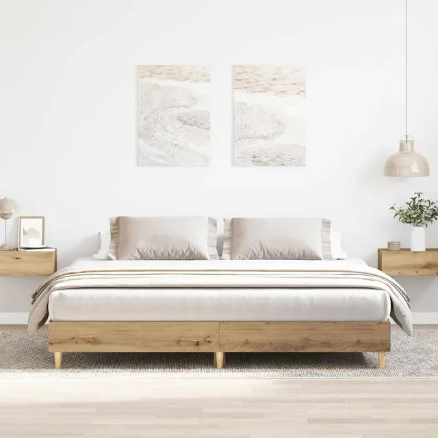 vidaXL Bedframe zonder matras spaanplaat artisanaal eikenkleurig Bruin