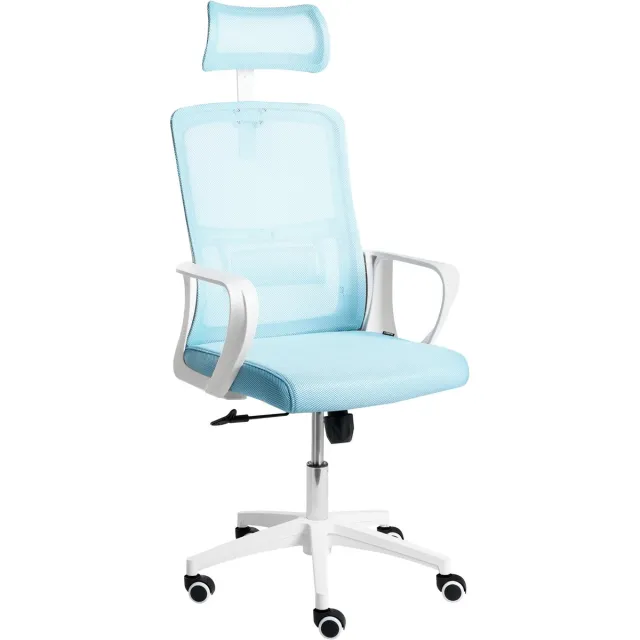 Beliani MONARCH - Bureaustoel - Lichtblauw - Mesh