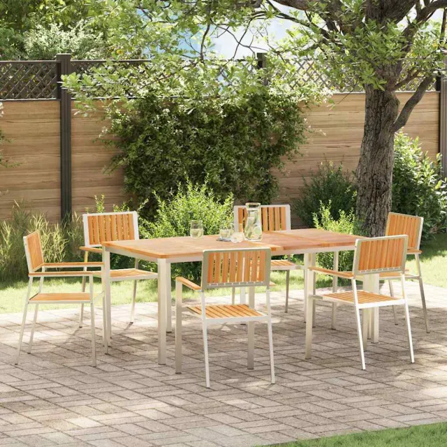 vidaXL Buiten eettafelset 7 st 180 x 90 x 75 cm Bruin