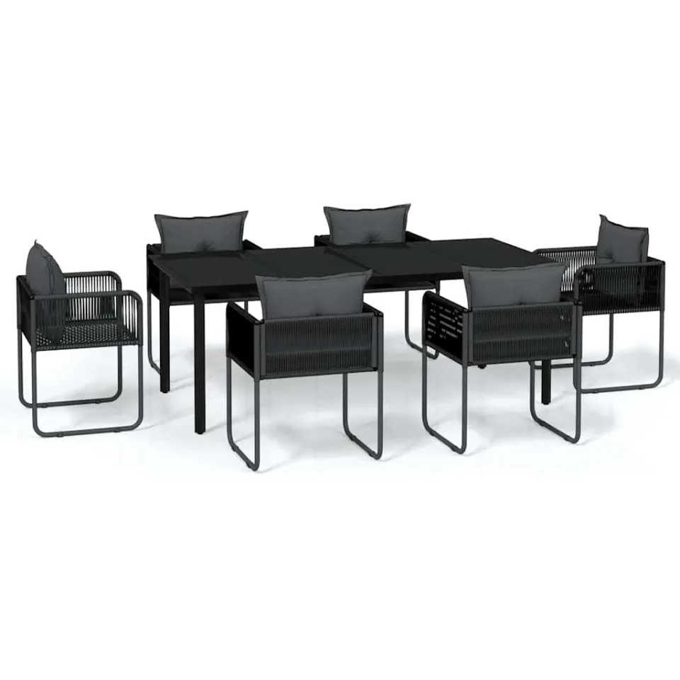 vidaXL 7-delige Tuinset zwart