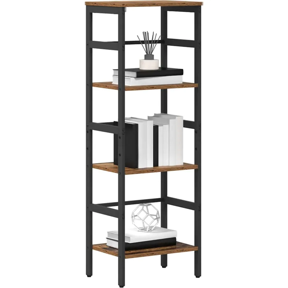 vidaXL Boekenkast 3-laags 40 x 29,5 x 115 cm Bewerkt hout Oud Hout Bruin