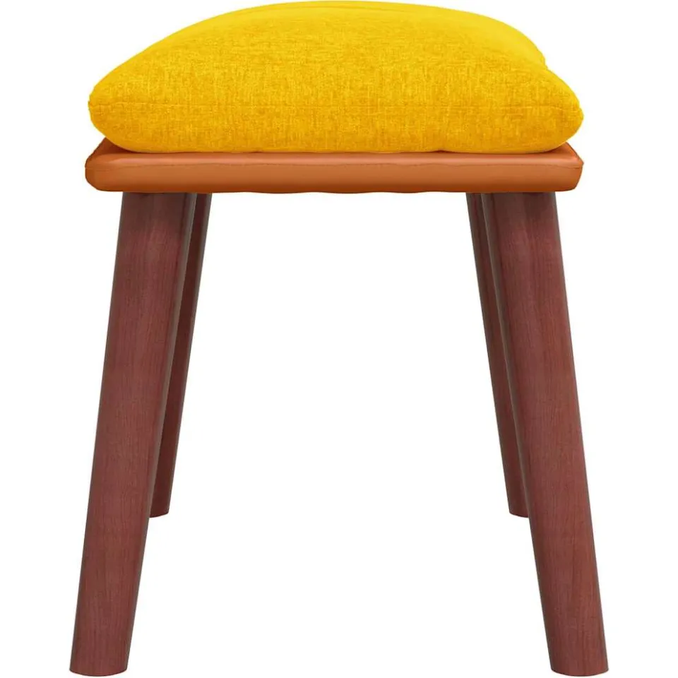 vidaXL Voetenbank 45x29,5x35 cm stof en kunstleer mosterdgeel, foto 4