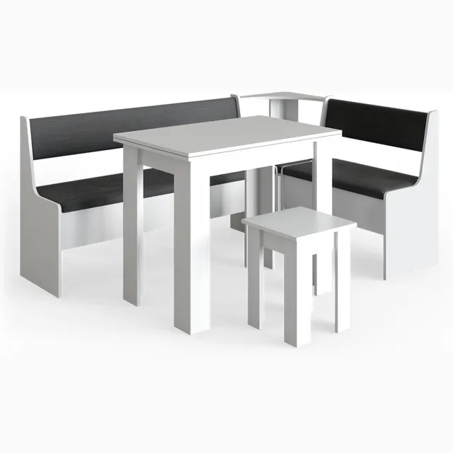Vicco Roman Hoekbank set – 180 x 120 cm met tafel Wit