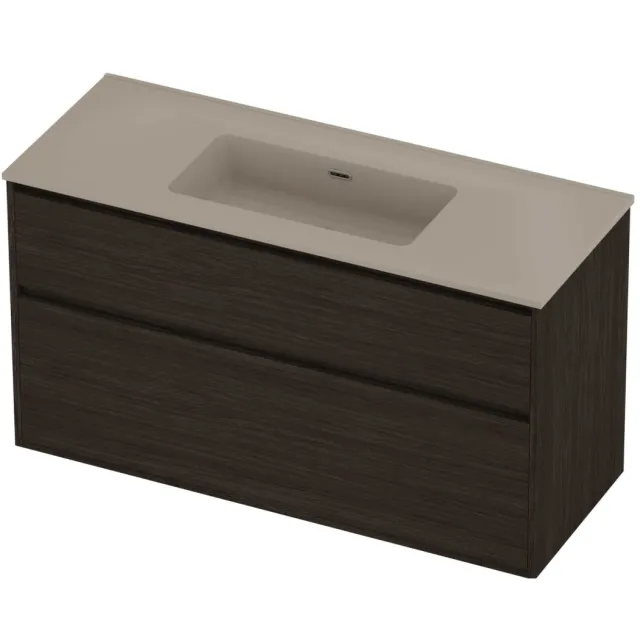 Proline Tribute Badmeubelset Porselein Elegant Enkel 120x46x67 cm Mat Crème Cotton Mokka Oak Eiken