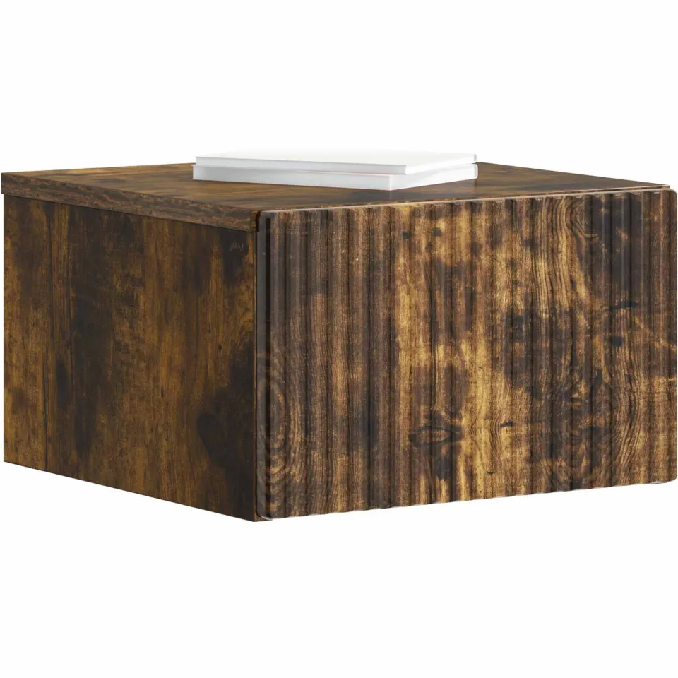 vidaXL Wandbeugel Bedkast 2 st Gerookt eiken 33 x 34,5 x 20 cm Bruin