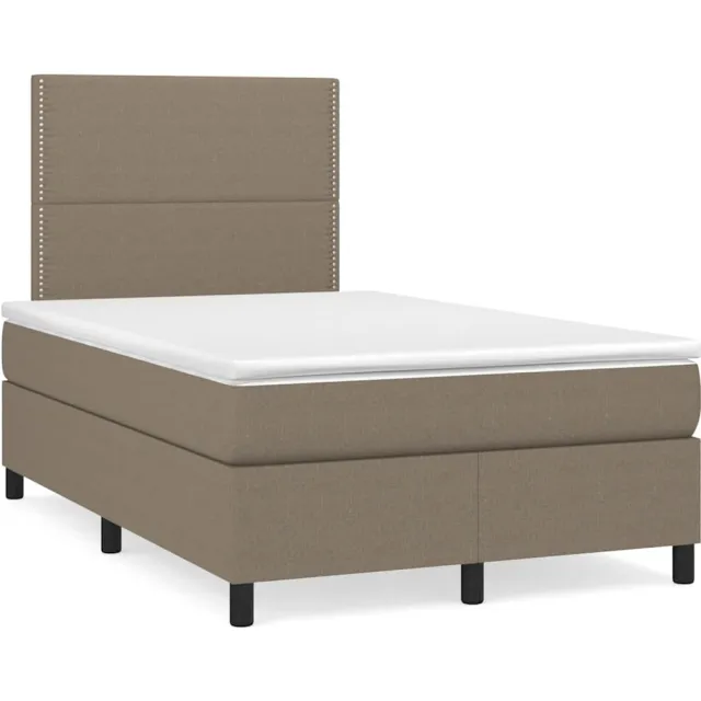 vidaXL Boxspring met matras en LED stof taupe 120x190 cm