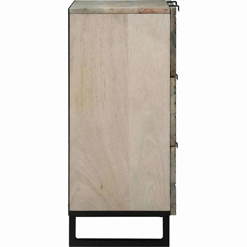 vidaXL Dressoir Wit 60 x 33,5 x 75 cm Massief mangohout, foto 4