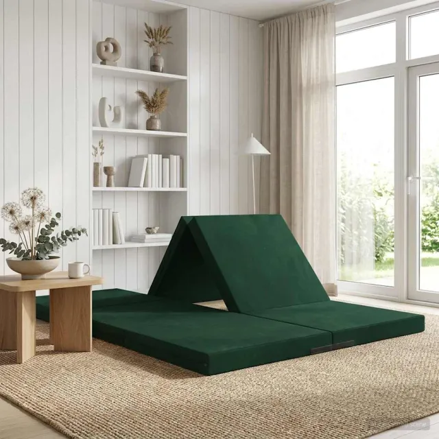 vidaXL Vouwbare Bankbed 70 x 67 x 48 cm Donkergroen