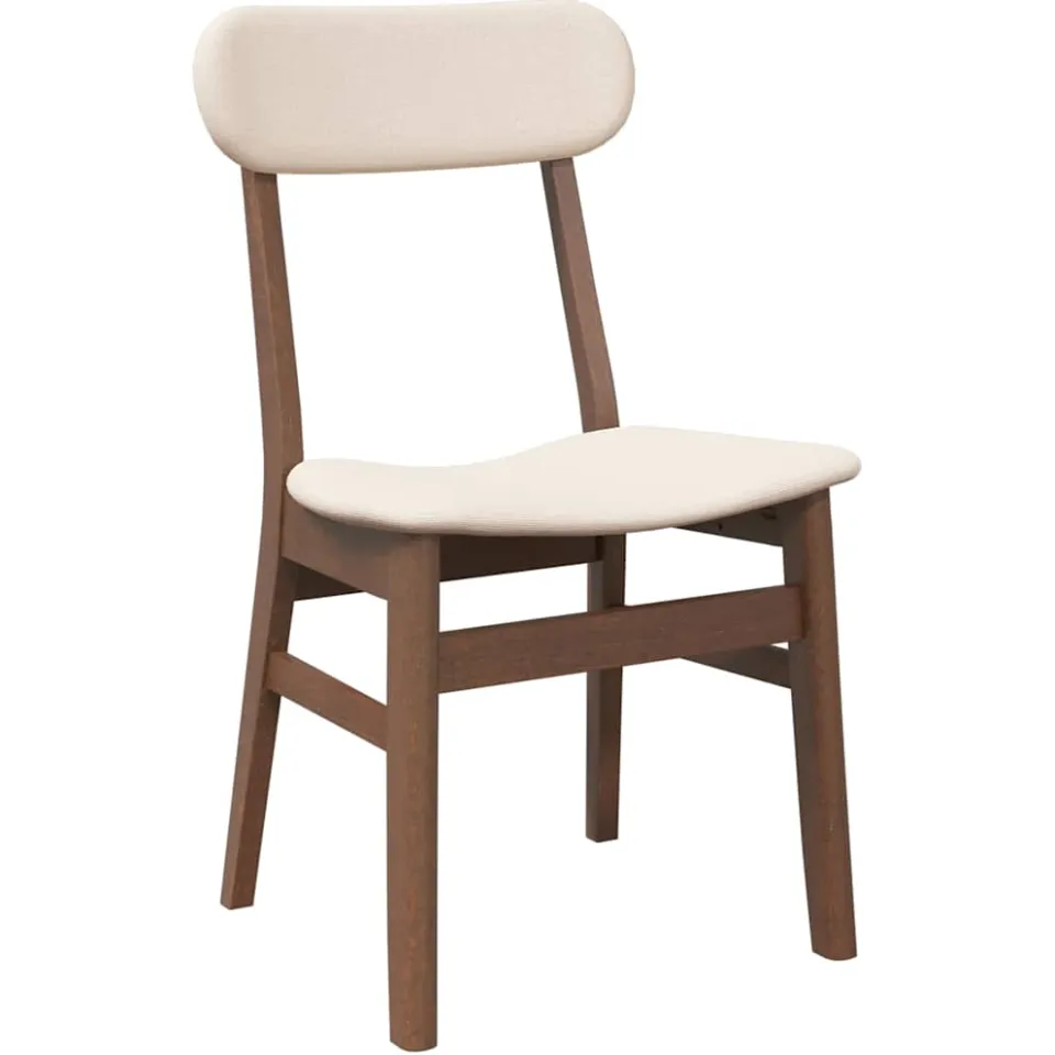 vidaXL Eetkamerstoelen met kussens 2 st massief hout rubber bruin, foto 4