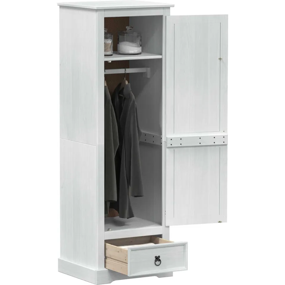 vidaXL Kasten Wit 55 x 50 x 170 cm Massief grenenhout