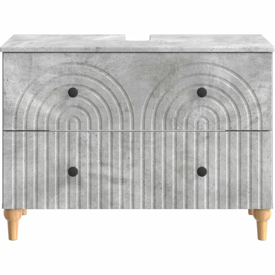 vidaXL Badkamer wastafelkast ALKMAAR Betongrijs 82 x 41 x 59 cm grijs, foto 4