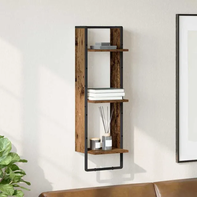 vidaXL Wandplank Muurmontage Oud Hout 30 x 25 x 100 cm Bewerkt hout Bruin