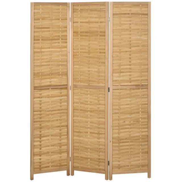 ZYLARO Ruimteverdeler - Vouwwand - Inkijkbescherming - Bamboe - 3-delig - 120 x 170 x 1,8 cm - Naturel natuurlijk hout