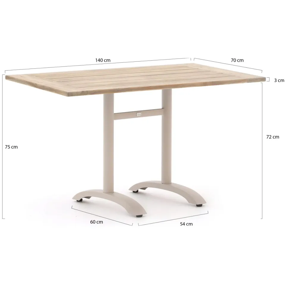 Bellagio tuinmeubelen Bellagio Lisio tuintafel 140x80x75cm taupe, foto 3