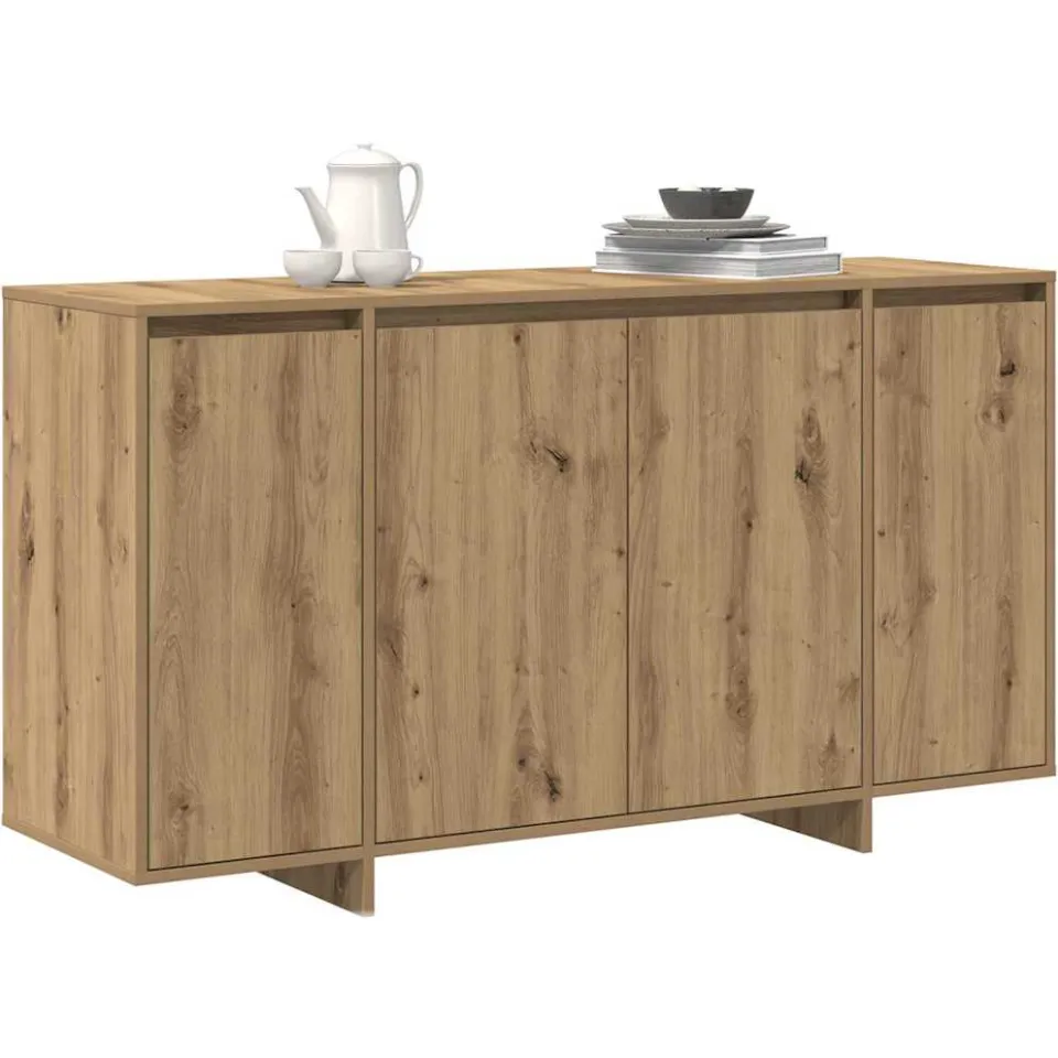 vidaXL Dressoir Artisan Eiken 135 x 41 x 75 cm Bewerkt hout Bruin