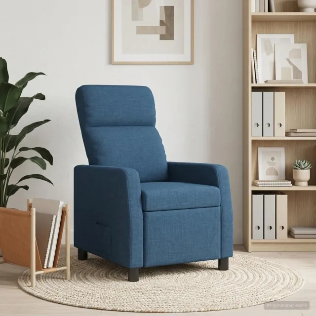 vidaXL Relaxfauteuil Blauw Stof