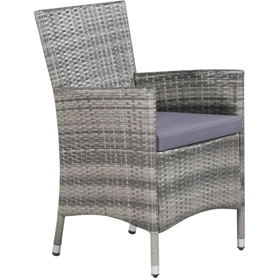 vidaXL 11-delige Tuinset met kussens poly rattan grijs, foto 3