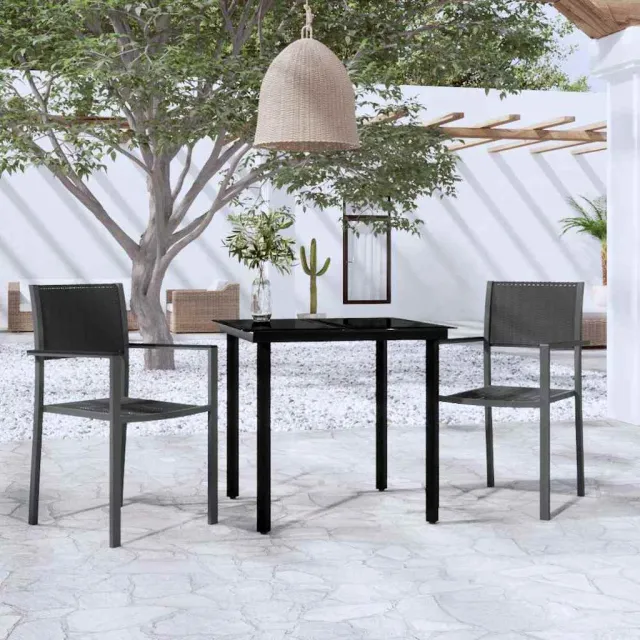 vidaXL 3-delige Tuinset zwart, foto 2