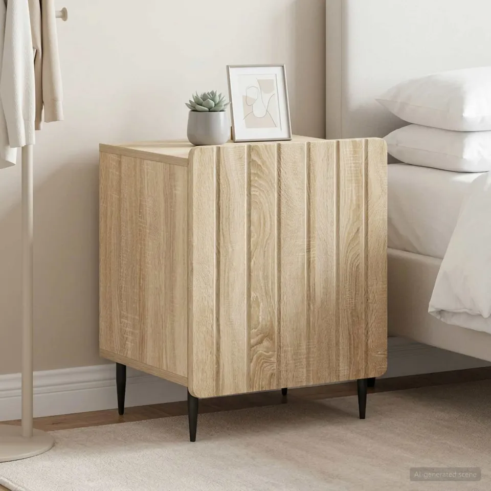 vidaXL Nachtkastje 2 st Sonoma Eiken 43 x 34,5 x 52 cm Bewerkt hout, foto 4