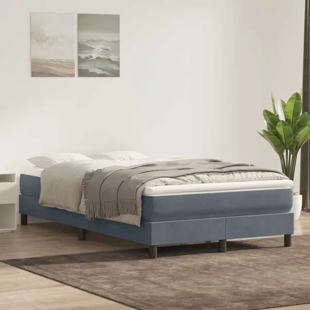 vidaXL Boxspring zonder matras fluweel donkergrijs 120x220 cm