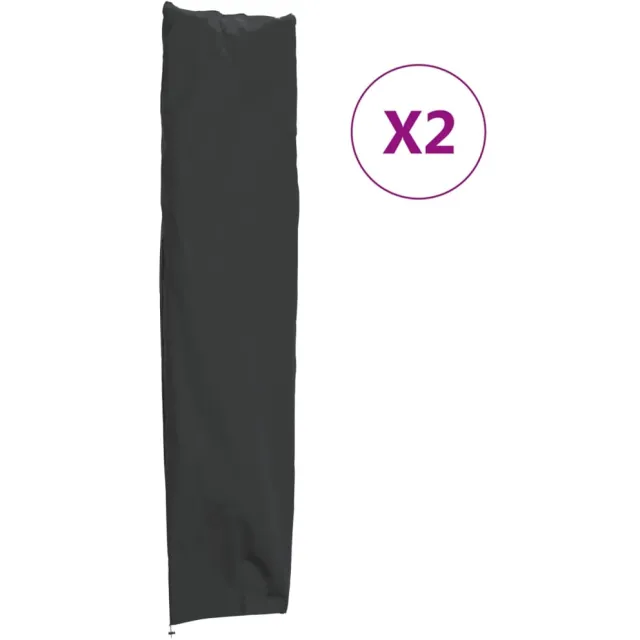 vidaXL Parasolhoes 2 st 240x57/57 cm 420D oxford stof zwart, foto 2