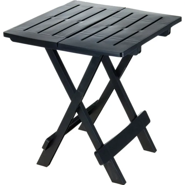 Pro Garden Opvouwbaar tuin/camping bijzet tafeltje - Kunststof - antraciet grijs - 44 x 44 x 50 cm