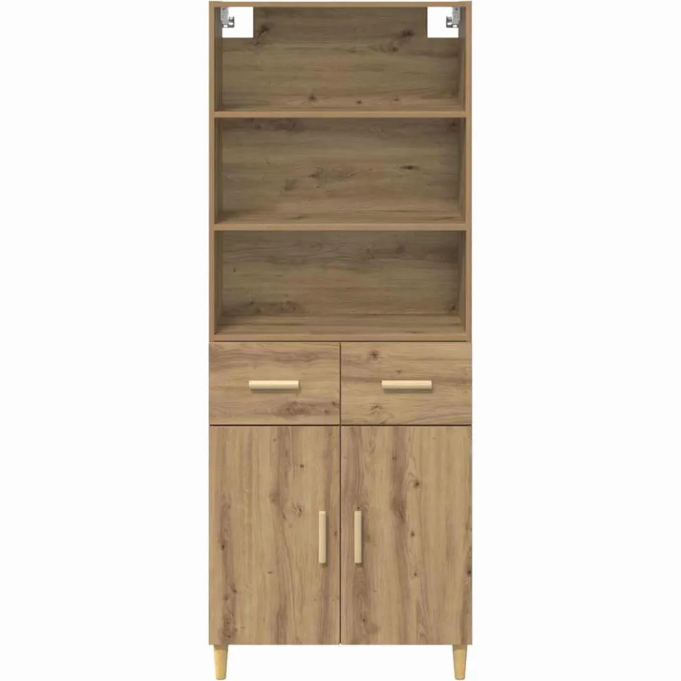 vidaXL Hoge kast Artisan Eiken 69,5 x 34 x 180 cm Bewerkt hout, foto 4