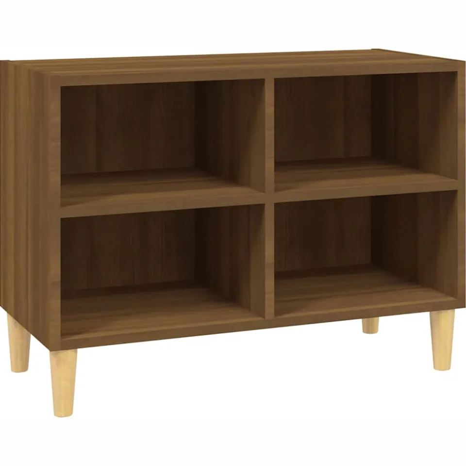 vidaXL Tv-meubel met houten poten 69,5x30x50 cm bruin eikenkleur, foto 3