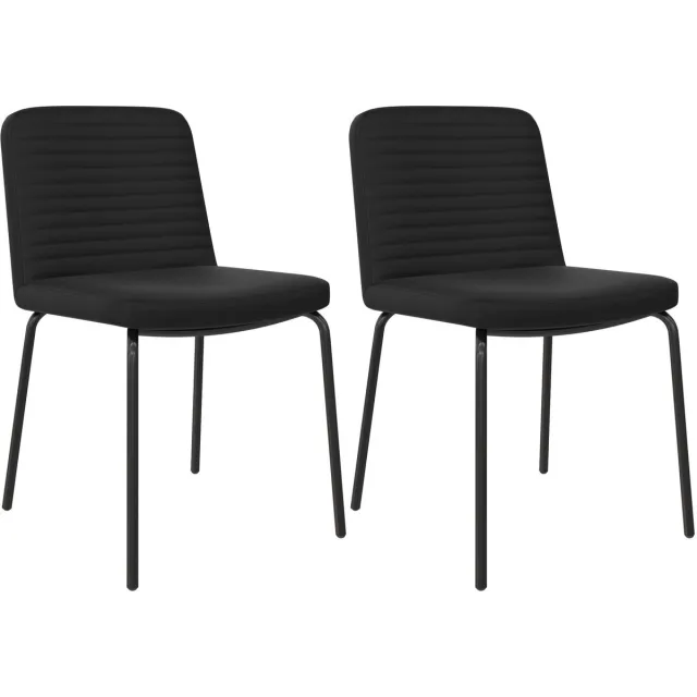 Dorel Home Corey-Eetkamerstoel - Zwart PU - Set van 2