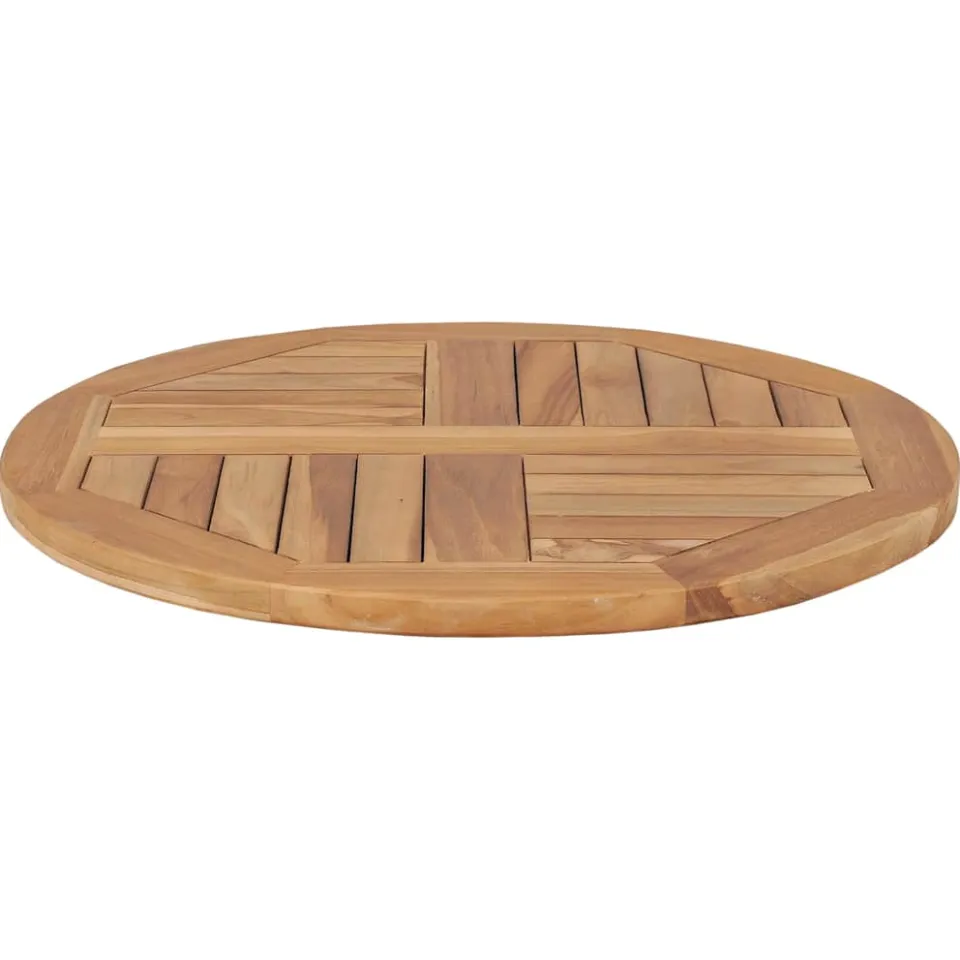 vidaXL Tafelblad rond 2,5 cm 60 cm massief teakhout bruin, foto 2