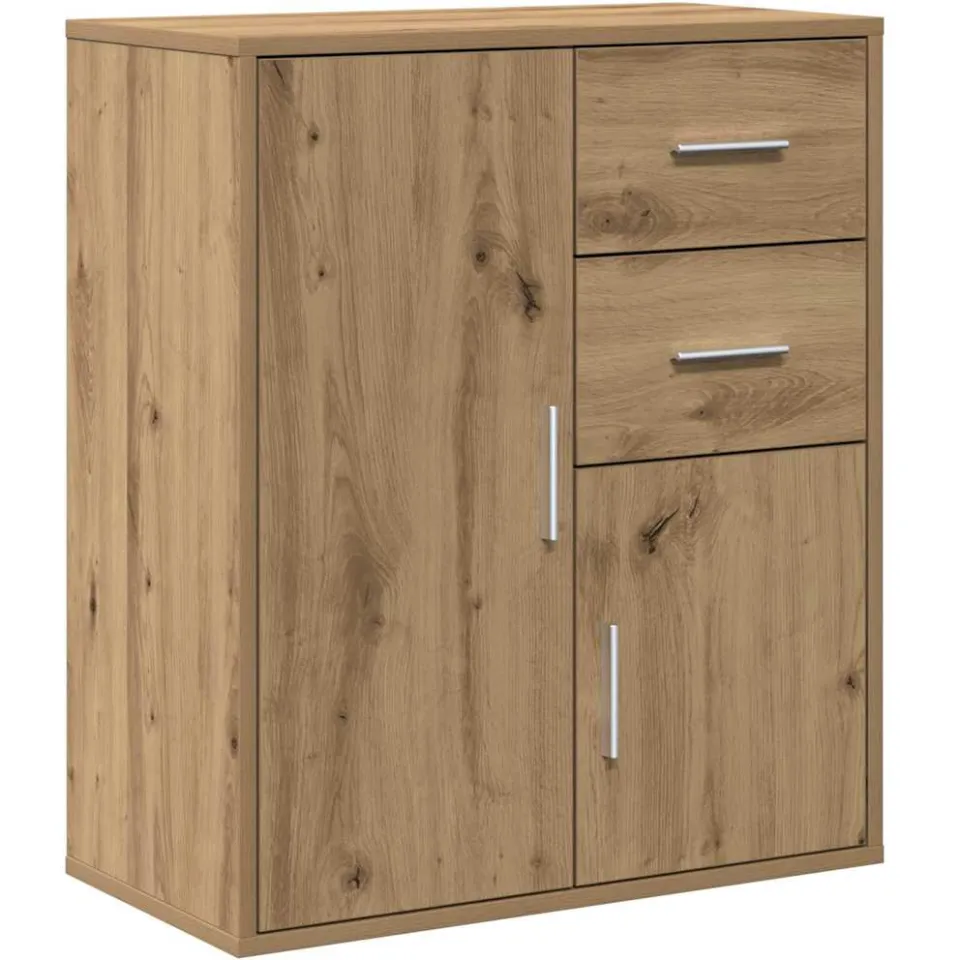 vidaXL Dressoir Artisan Eiken 60 x 31 x 70 cm Bewerkt hout, foto 3