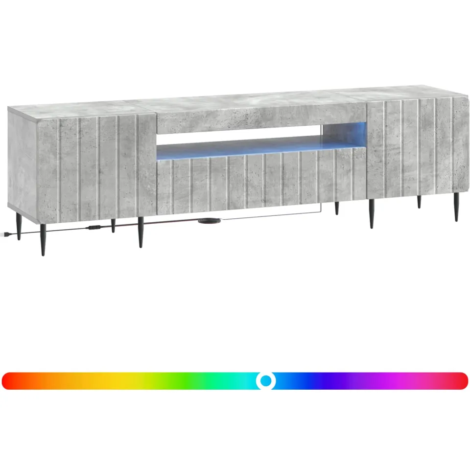 vidaXL LED tv-meubel ZWOLLE 153 x 35 x 43 cm Betongrijs Bewerkt hout