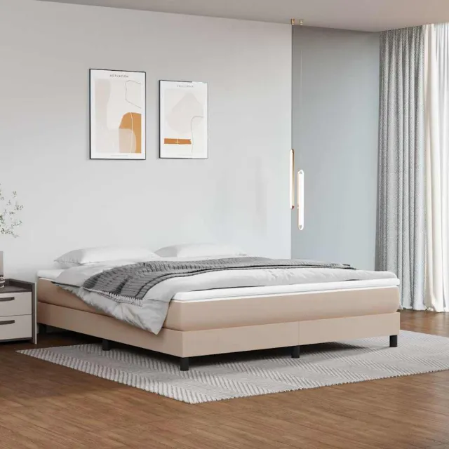 vidaXL Pocketveringmatras medium 180x200x20 cm kunstleer cappuccinokleurig Bruin