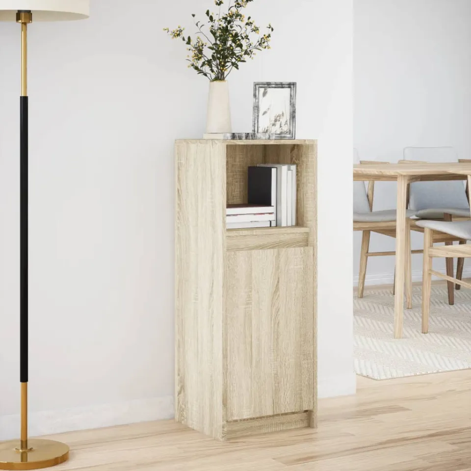 vidaXL Dressoir met LED 38x34x100 cm bewerkt hout sonoma eikenkleurig, foto 3