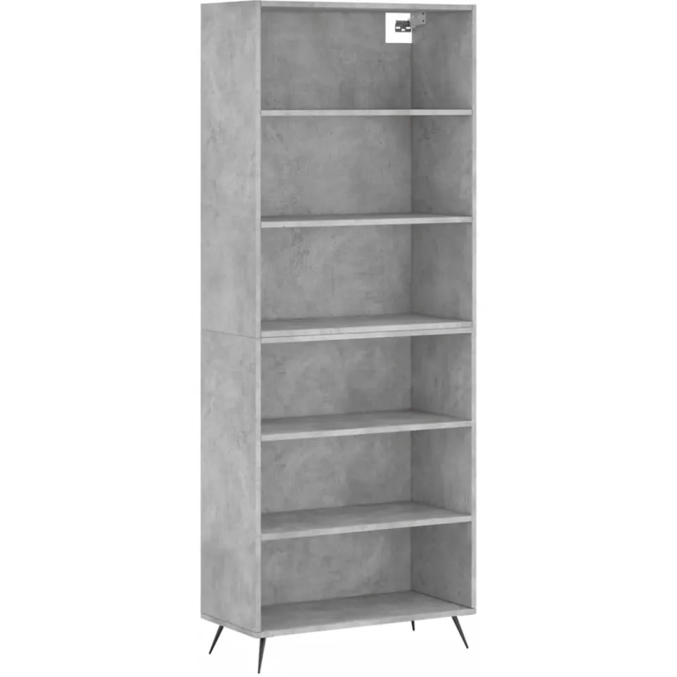 vidaXL Hoge kast 69,5x32,5x180 cm bewerkt hout betongrijs