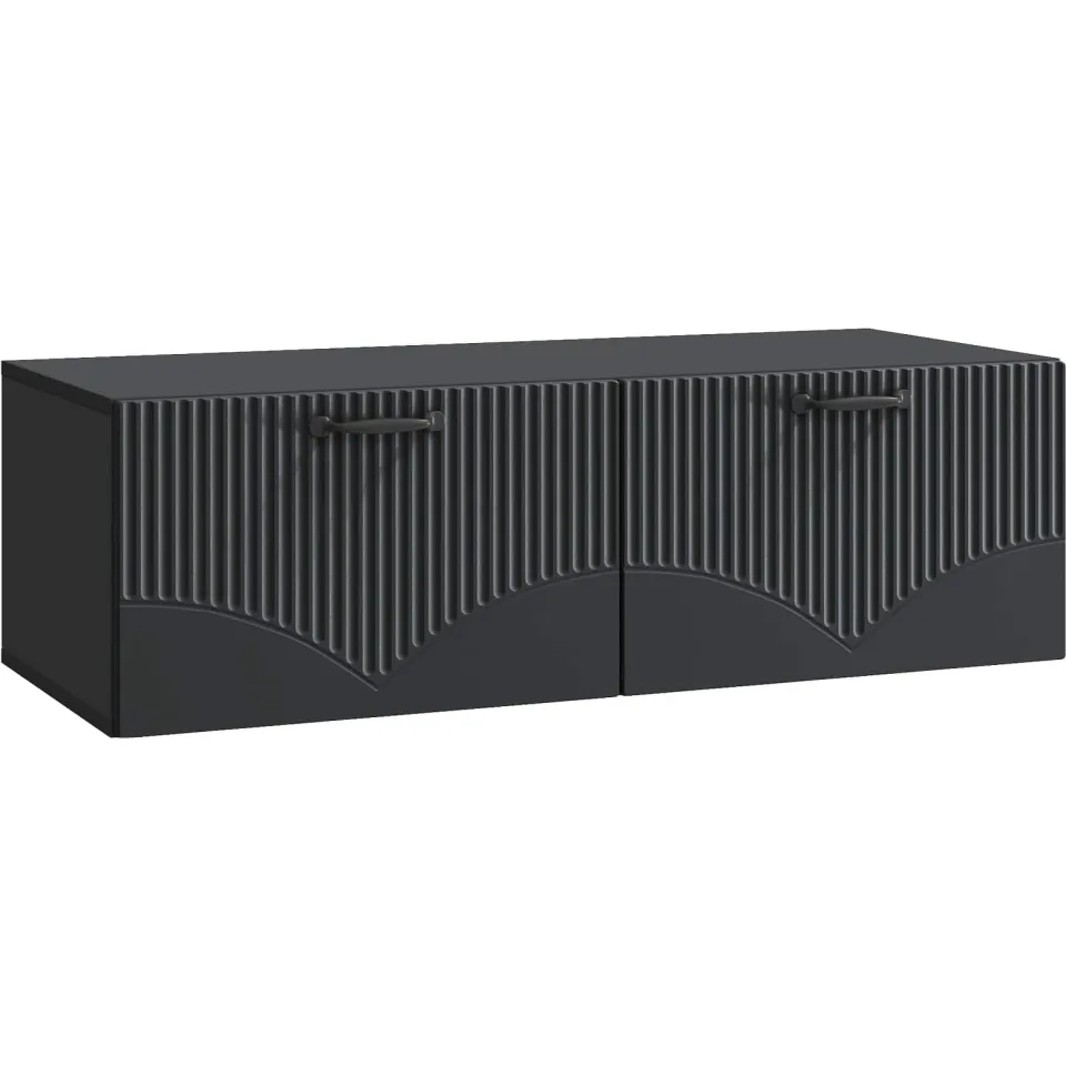 vidaXL Wandbeugel TV-kast Zwart 98 x 41 x 30 cm Bewerkt hout, foto 3