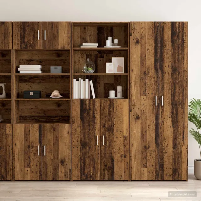 vidaXL Hoge kast Oud hout 70 x 42,5 x 185 cm Bewerkt hout bruin, foto 2