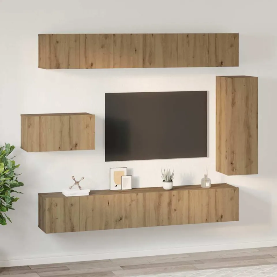 vidaXL Tv-meubelset 8 st 30,5 x 30 x 90 cm Artisan Eiken, foto 4