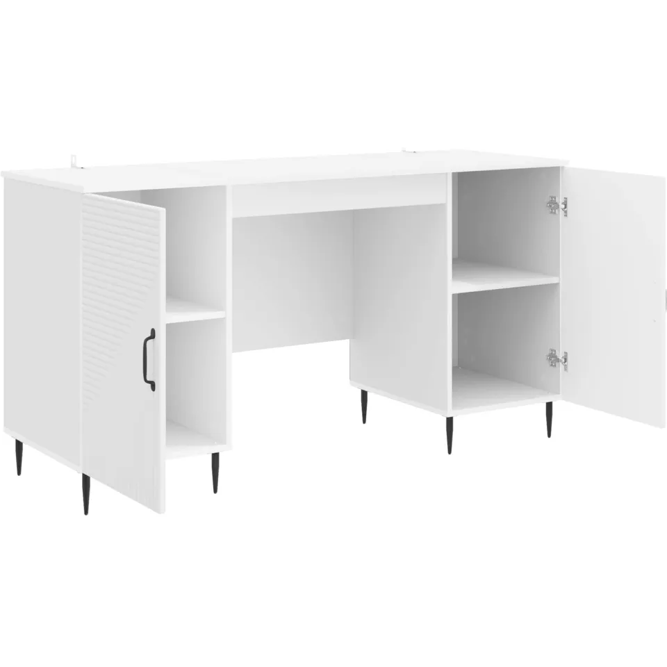 vidaXL Bureau Hoogglans Wit 142,5 x 50 x 75 cm Bewerkt hout, foto 3