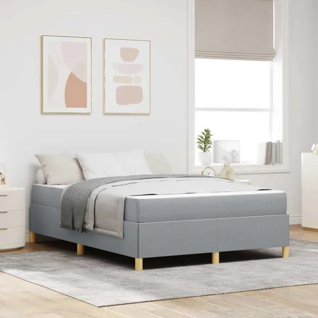 vidaXL Bedframe Lichtgrijs 140 x 190 cm Stof
