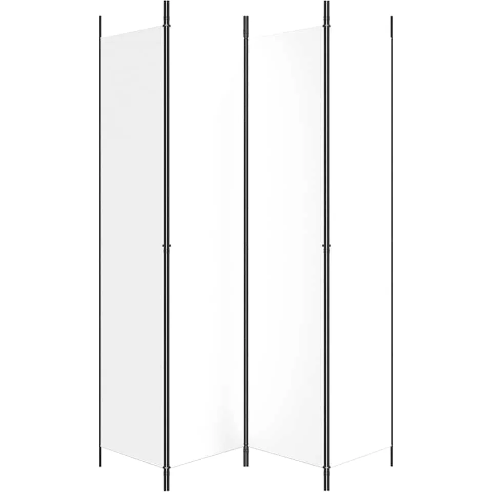 vidaXL Kamerscherm met 4 panelen 200x220 cm stof wit