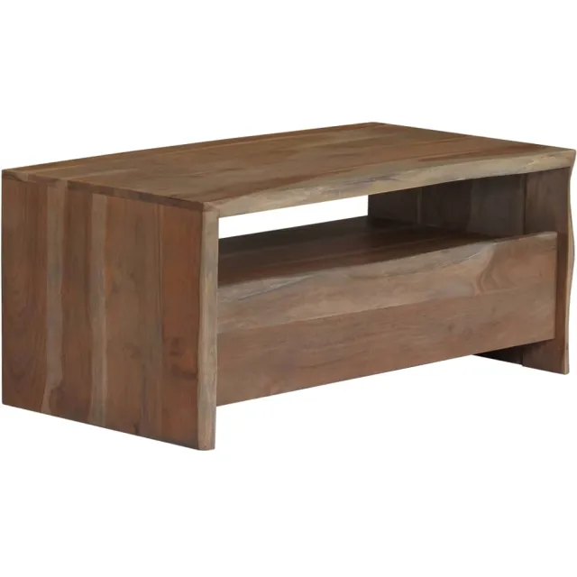 vidaXL Salontafel met natuurlijke rand 90x50x40 cm acaciahout grijs