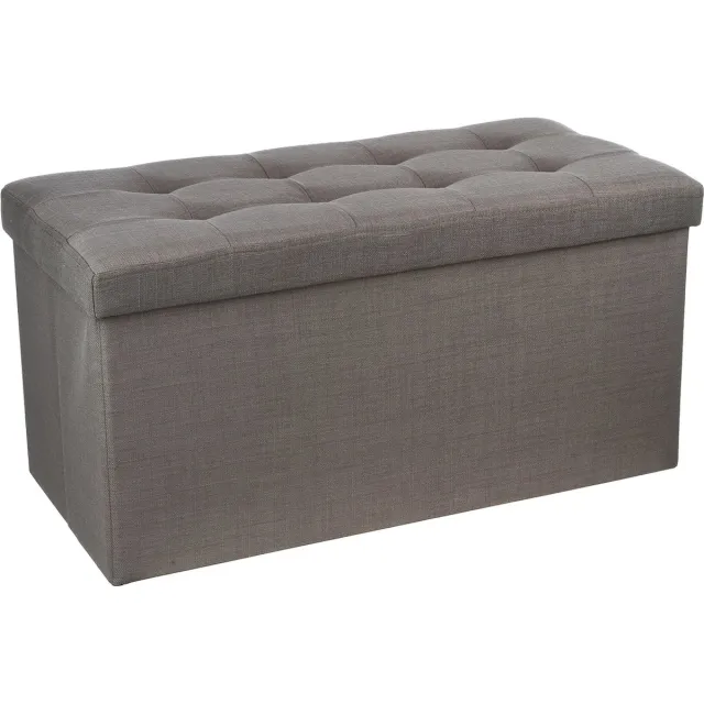 Konges Sløjd Lysandre dubbel opvouwbare fluwelen poef - Grijs - L 75,7 x D 37,5 x H 38 cm