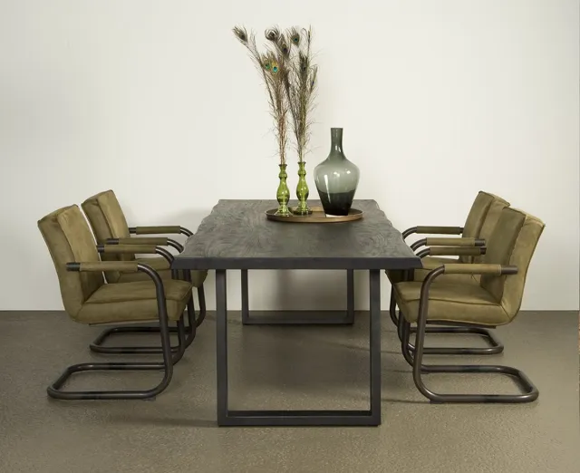 TOFF Ultimo Live-edge dining table 240x100 - top 5 Zwart