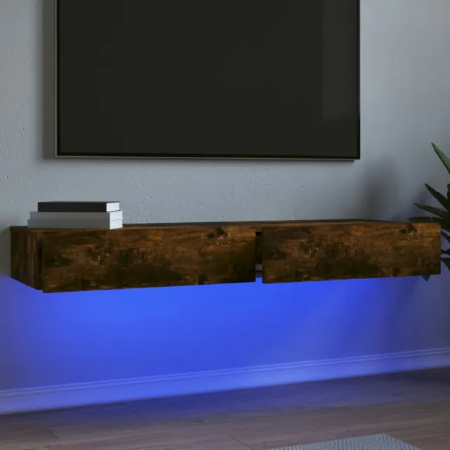vidaXL Tv-meubels 2 st met LED 60x35x15,5 cm gerookt eikenkleur Bruin